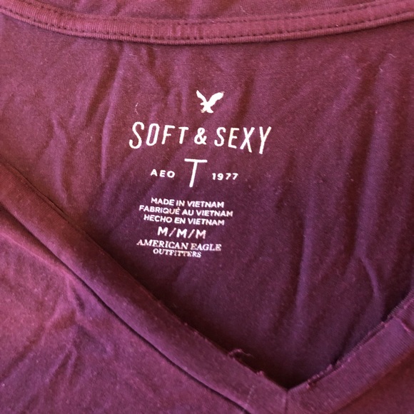 Maroon soft and sexy v neck top - Picture 2 of 2
